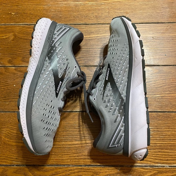 Brooks Womens Ghost 13 Running Shoes Grey / Blackened Pearl / Purple Size 10 - Picture 4 of 8